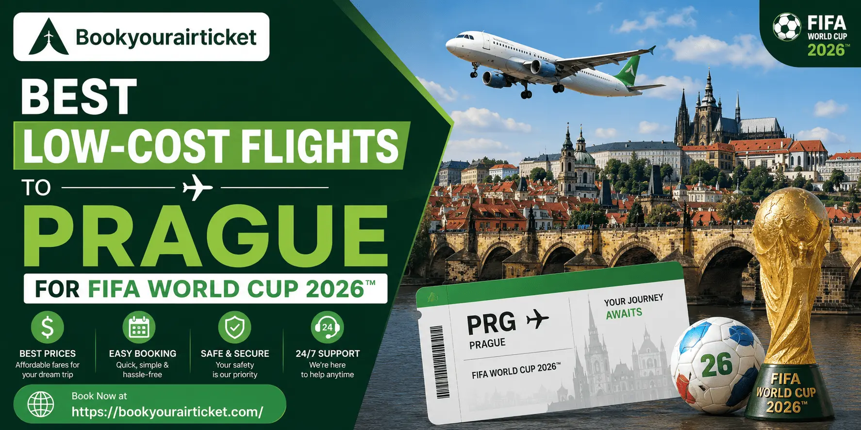 Flights to Prague for FIFA World Cup 2026