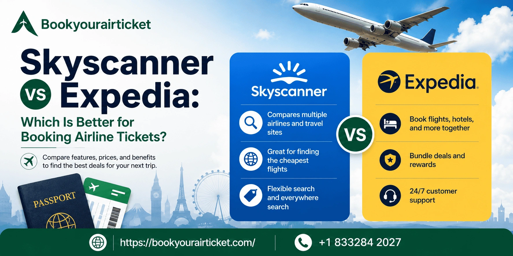 Skyscanner vs Expedia for booking airline tickets
